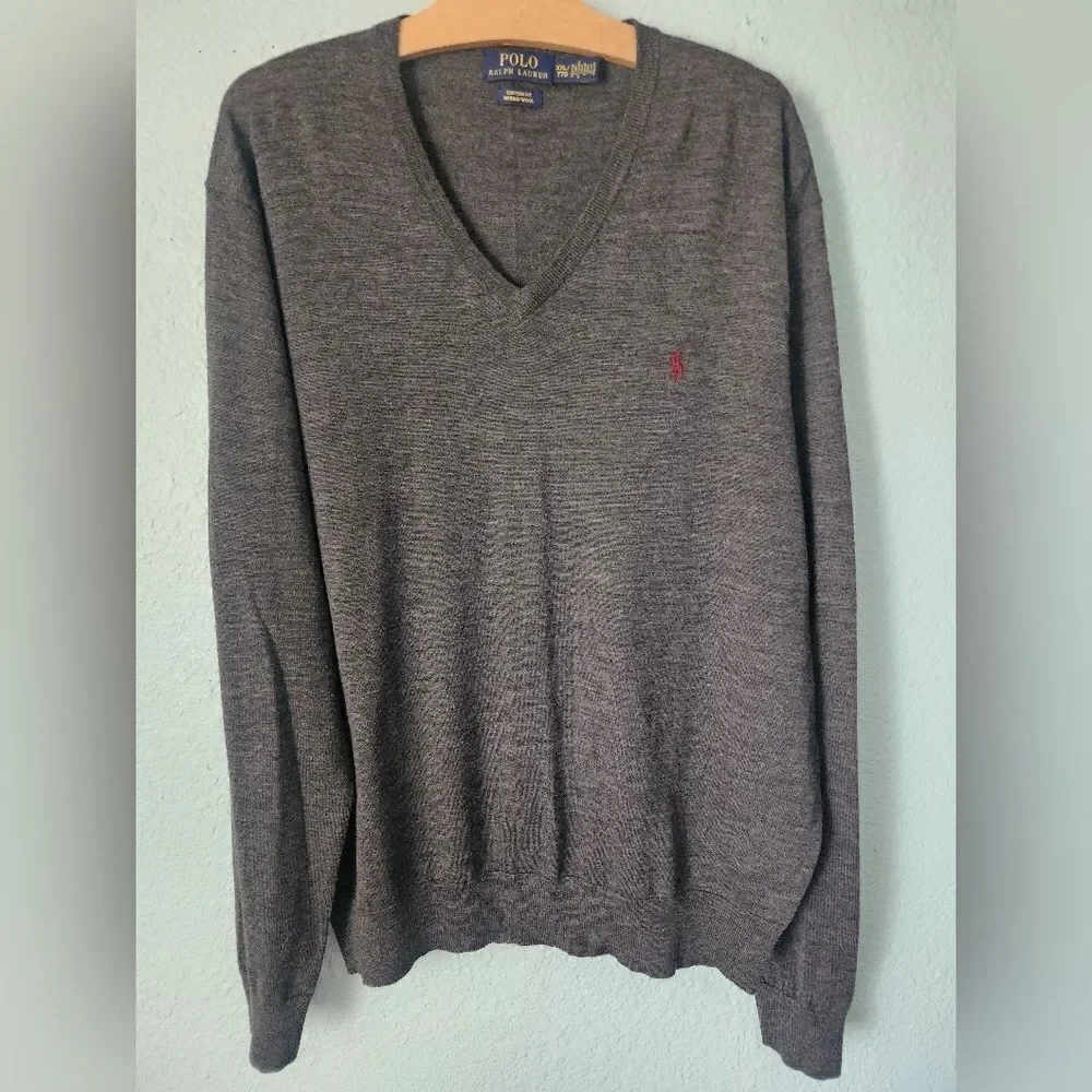 Ralph Lauren Men's V-Neck Gray Sweater